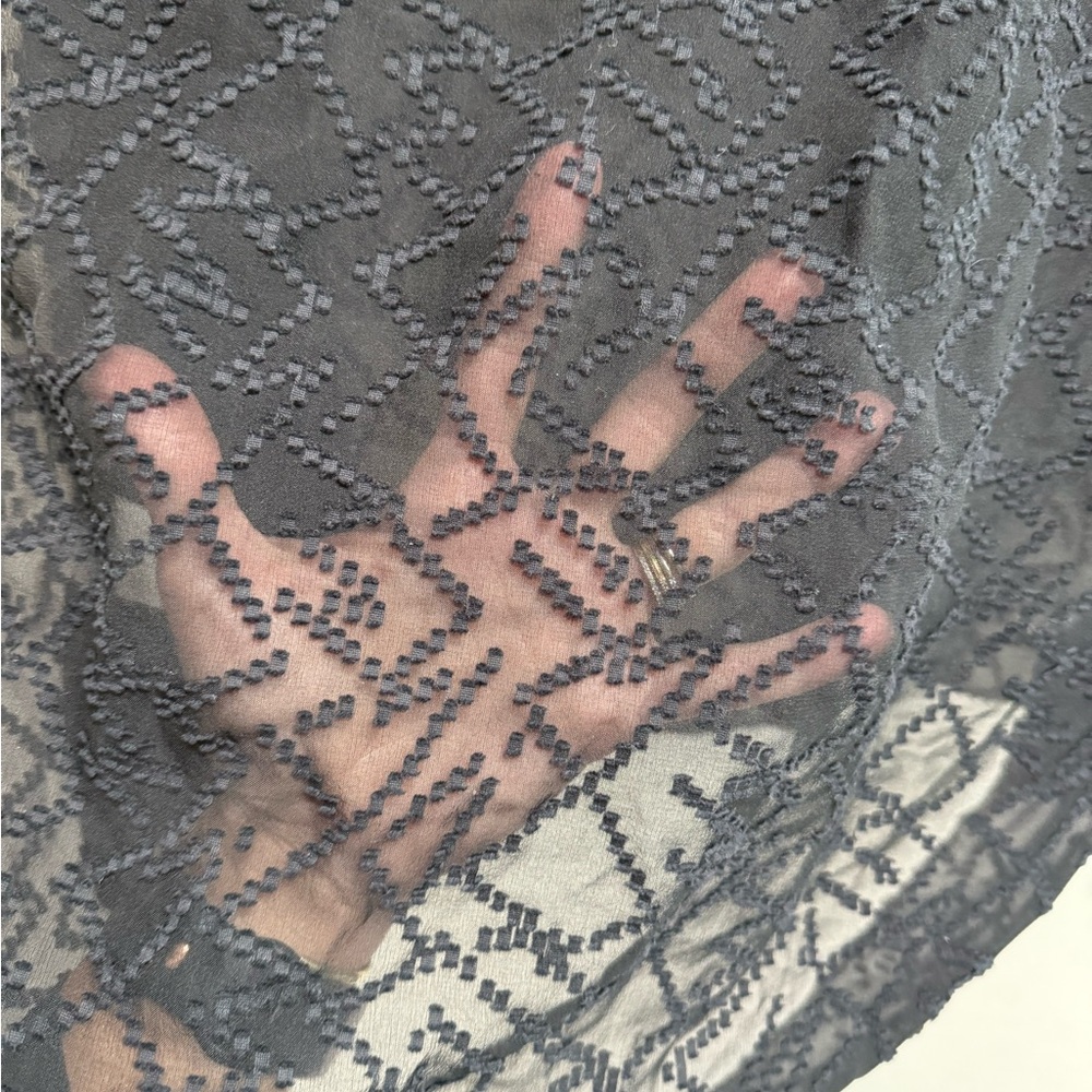 REBECCA TAYLOR Womens Black Embroidered Poet Blouse - Size 8 - Picture 6 of 11